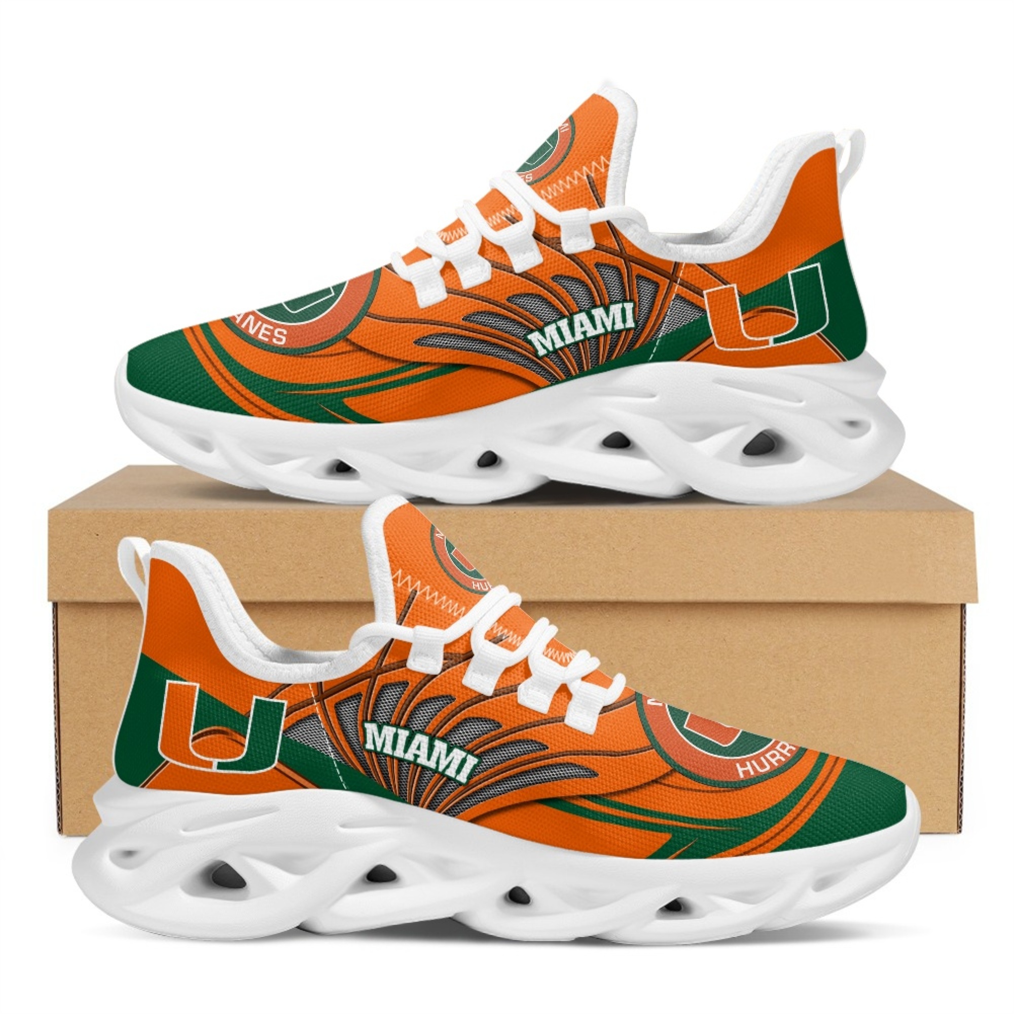 Women's Miami Hurricanes Flex Control Sneakers 001